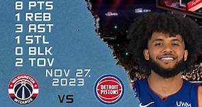 Isaiah Livers player Highlights PISTONS vs WIZARDS NBA Regular season game 27-11-2023