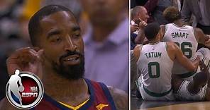 JR Smith waves goodbye to Marcus Smart after Cavs-Celtics scuffle | NBA Preseason Highlights
