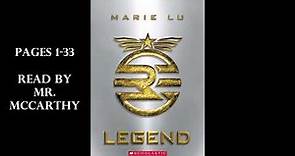 Legend by Marie Lu pages 1 - 33