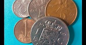 Netherlands 1973-1979 - 1 Cent through 1 Gulden: 1 Cent, 5 Cent, 10 Cent, 25 Cent, 1 Gulden