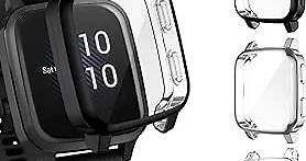EZCO 3-Pack Screen Protector Case Compatible with Garmin Venu Sq/Venu Sq Music, Full Coverage Soft TPU Case Protective Screen Cover Bumper Frame for Garmin Venu Sq GPS Smartwatch
