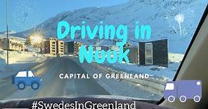 Winter! Driving through Nuuk Greenland, starting downtown and arriving in Qinngorput