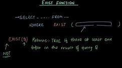 EXIST Function in SQL