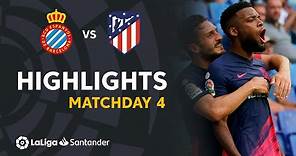 Resumen de RCD Espanyol vs Atlético de Madrid (1-2)