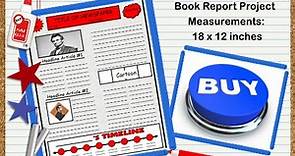 Biography Book Report Newspaper: templates, worksheets, and grading rubric.