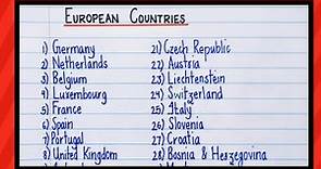 list of European countries|countries of Europe