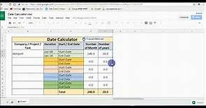 Free Date Calculator On Google Sheets / Excel sheet