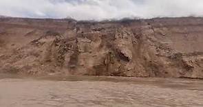 Big sediment slide across from Dirty Devil River 9100cfs 5 1 2022