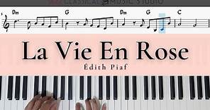 La Vie En Rose - Édith Piaf | Love Song | Piano Tutorial (EASY) | WITH Music Sheet | JCMS