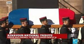 Aznavour national tribute: Singer's coffin leaves 'Invalides' as choir sings ''Emmenez-moi''