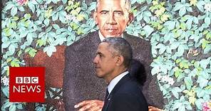 Obama's portrait unveiled - BBC News