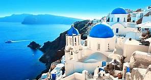 SANTORINI - La bella isla griega en azul y blanco