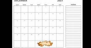 Printable December 2021 Calendar with Holidays
