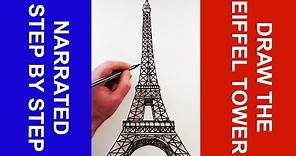 How to Draw The Eiffel Tower: Narrated Step by Step