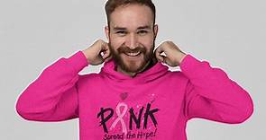 Pink Breast Cancer Awareness Spread The Hope Men's Hoodie