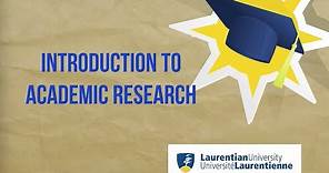 Introduction to academic research