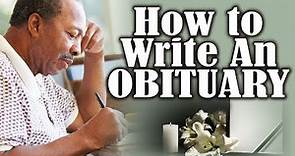 How To Write A Funeral Obituary