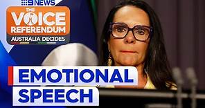 Linda Burney gives emotional speech following referendum result | 9 News Australia