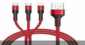 RAVIAD Multi USB Kabel, 3 in 1 Universal ladekabel Nylon Mehrfach Ladekabel Micro USB Typ C für And