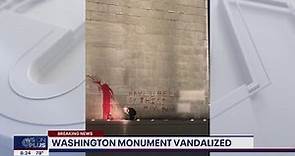 Washington Monument defaced with red paint; suspect taken into custody | FOX 5 DC