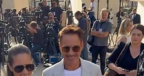 Robert Downey Jr. with his wife Susan Downey at the Stella McCartney show in Paris. #robertdowneyjr