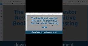 The Intelligent Investor The Definitive Book pdf 2023