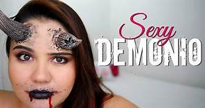 🎃Maquillaje Demonio sexy + Cómo hacer cuernos | Disfraz Diablita | Halloween