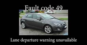 Opel Astra J fault code table