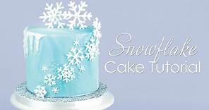 Snowflake Cake Decorating Tutorial with Icicle Drip