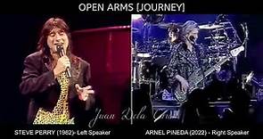 OPEN ARMS - JOURNEY [ Steve Perry Live 1982 side by side with Arnel Pineda Live 2012 ]