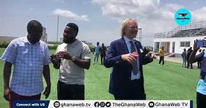 Kwadwo Asamoah outdoors Juventus Football Academy in Ghana