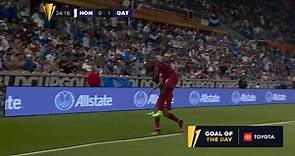 Homam Ahmed made no mistake with this highlight reel goal for Qatar