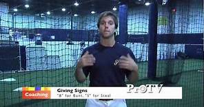 Baseball Coaching Tips 101 - How to Give Signs (L.L. / Modified / H.S.)