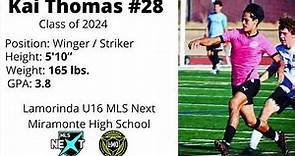 Kai Thomas (Class of 2024) - Recruiting Soccer Highlight Video - Winger/Striker