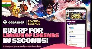 PURCHASE LEAGUE OF LEGENDS RP ON CODASHOP WITH SPECIAL DISCOUNT, OFFERS & EASY PAYMENT METHODS