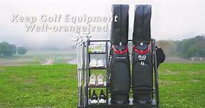 Sttoraboks Golf Bags Storage Garage Organizer Golf Bag Rack for 3 Golf Bags and Golf Equipment Accessories Golf Club Storage Stand GF-002-D23