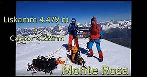 Refugio Quintino Sella, West Lyskamm 4.479 m y Castor 4.228 m - Monte Rosa - Italia