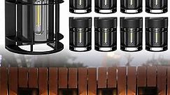 Solar Fence Lights Outdoor 8 Pack Deck Lights Solar Powered with Edison LED Bulbs, Waterproof ,Outdoor for Garden Post Patio Backyard Decor