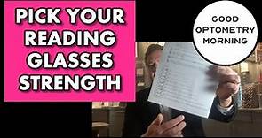 OVER THE COUNTER READING GLASSES: How to pick the correct strength of ready made reading glasses