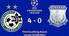 Maccabi Haifa vs Apollon Limassol| 4-0 | UEFA Champions League 22/23 Third qualifying round, 1st leg