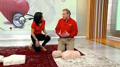 Dr. Tara Narula demonstrates the proper way to perform CPR