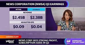 News Corp stock rises on Q3 earnings beat