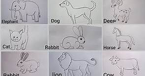 how to draw different types of animals drawing easy step by step@DrawingTalent