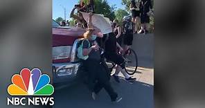 Truck Plows Into Group Of Oklahoma Protesters | NBC News NOW