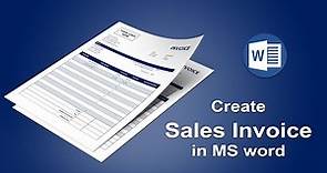 How to Make a Sale Invoice Form Template Using Microsoft Word