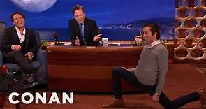 Simon Helberg's Sensual Warm-Up Lunges | CONAN on TBS