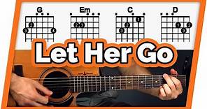 Let Her Go Guitar Tutorial (Passenger) Easy Chords Guitar Lesson