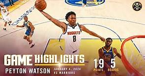 Peyton Watson Full Game Highlights vs. Warriors 🎥