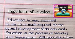 🧘 Importance/Role/Purpose of Education || importance of education essay/paragraph