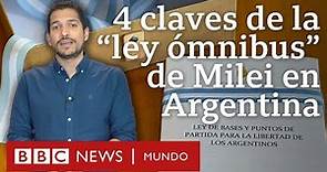 4 claves de la ambiciosa y polémica “ley ómnibus” de Javier Milei en Argentina | BBC Mundo